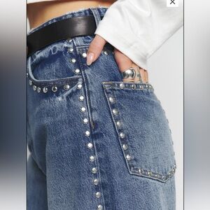 Reformation Denim Flare Jeans with Silver Accents